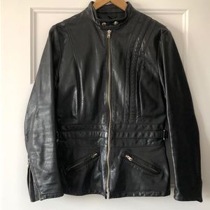Vintage genuine leather Canadian 🇨🇦 made British biker motorcycle jacket